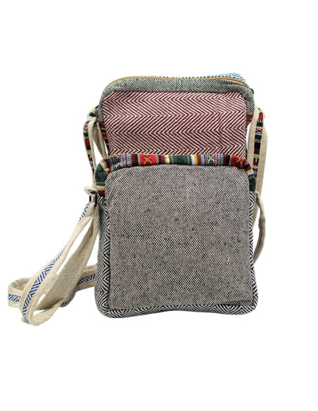 Unisex-Schultertasche aus Hanf, handgefertigt – Ethno-Boho-Tasche aus Indien