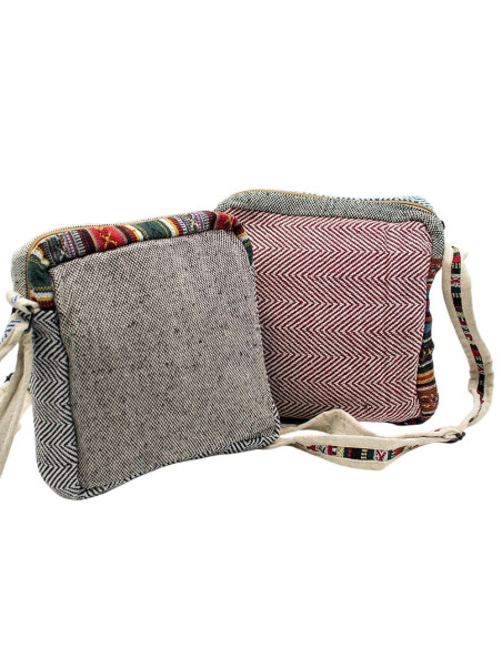 Unisex-Schultertasche aus Hanf, handgefertigt – Ethno-Boho-Tasche aus Indien