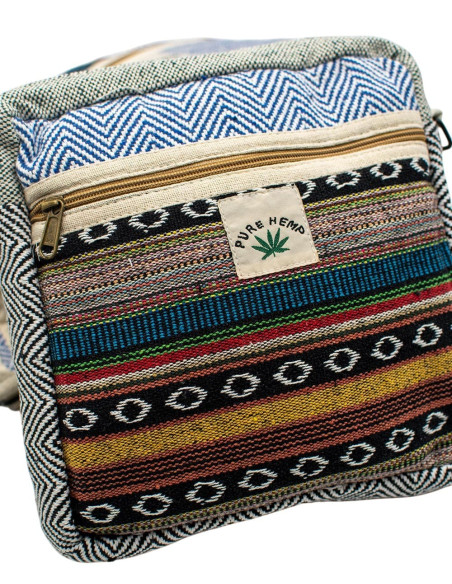 Unisex-Schultertasche aus Hanf, handgefertigt – Ethno-Boho-Tasche aus Indien