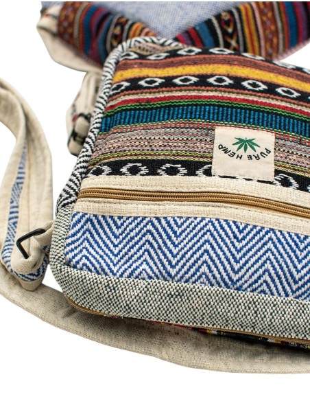 Unisex Handmade Hemp Shoulder Bag – Ethnic Boho Bag from India
