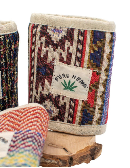 Handmade Hemp Wallet – Ethnic Hippie Wallet with Zipper