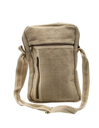 Unisex Hemp Shoulder Bag in Bone Color – Boho...