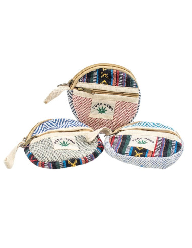 Handmade Hemp Round Purse – Boho and Ethnic Style