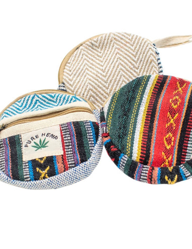 Handgefertigte runde Hanftasche – Boho- und...