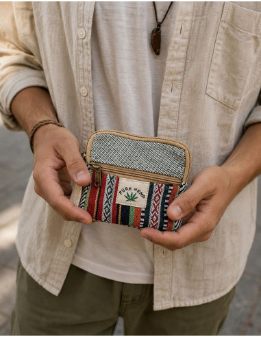Bolsa de cânhamo feita à mão, 12x12 cm –...