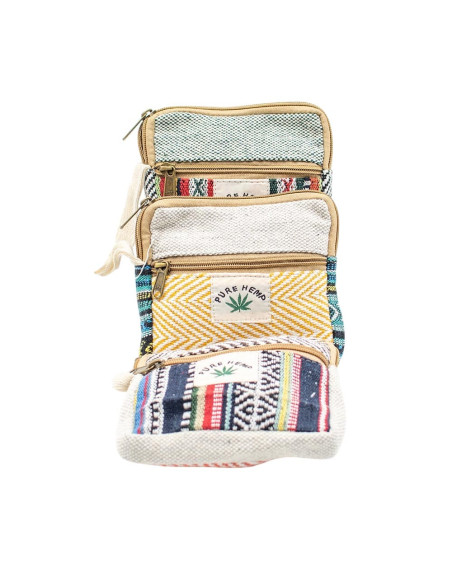 Borsetta in canapa fatta a mano 12x12 cm – Accessorio boho unisex