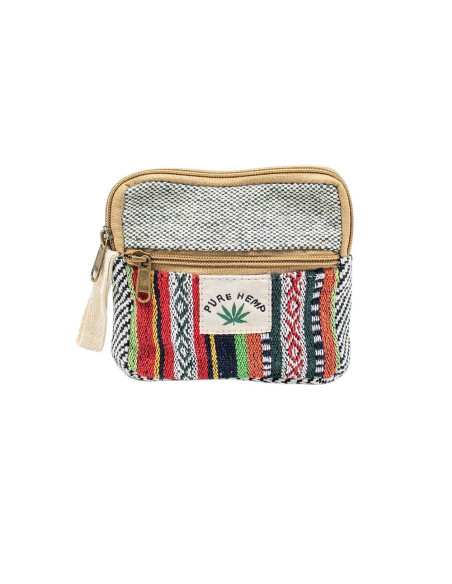 Borsetta in canapa fatta a mano 12x12 cm – Accessorio boho unisex