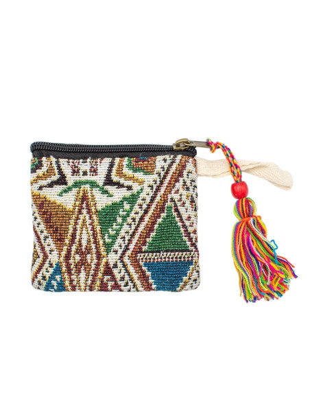 Handgefertigte Hanftasche mit Bommel – Ethno-Boho-Accessoire