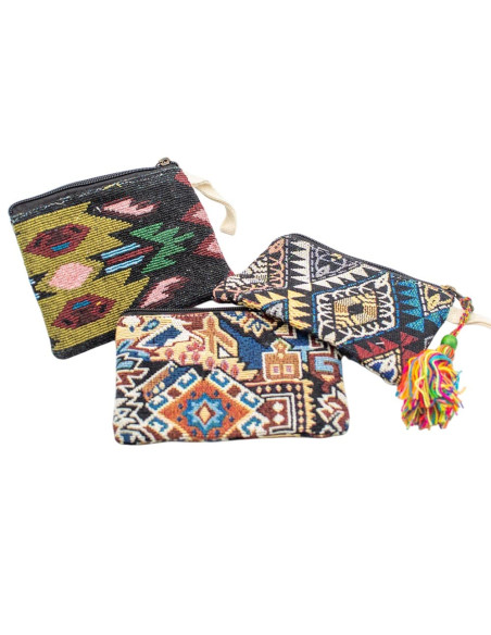 Sac à main unisexe en chanvre avec pompon – Accessoire bohème fait main