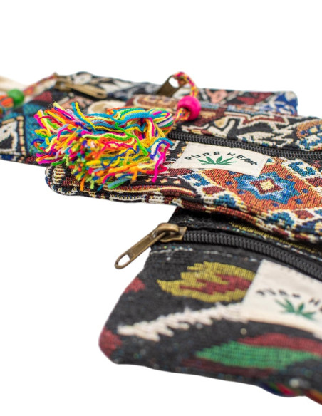 Sac à main unisexe en chanvre avec pompon – Accessoire bohème fait main