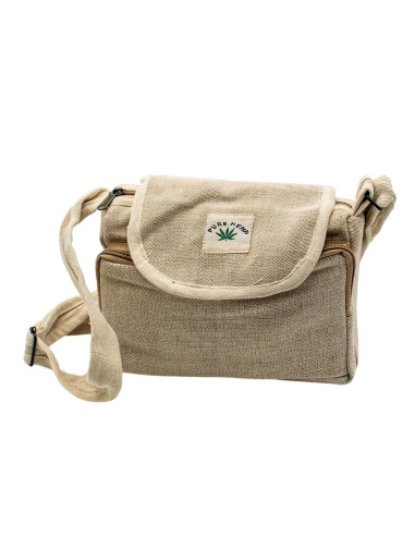 Bone-Colored Hemp Crossbody Bag – Boho Ethnic...
