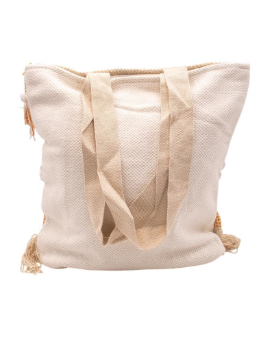 Handmade Boho Bag with Fringe and Pom-Poms –...