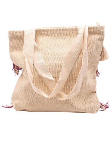 Sac bohème fait main avec franges et pompons –...