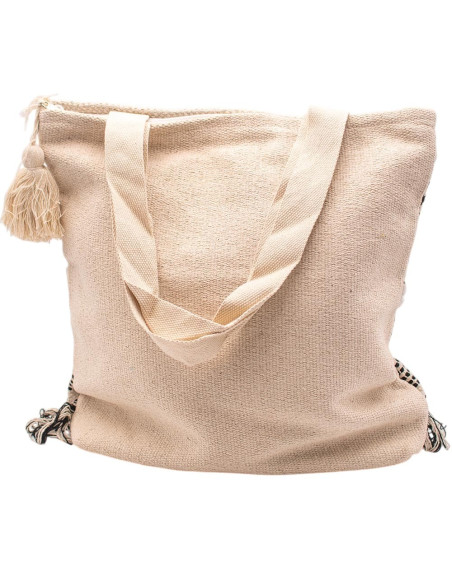 Borsa boho fatta a mano con frange e pon-pon – Stile etnico indiano
