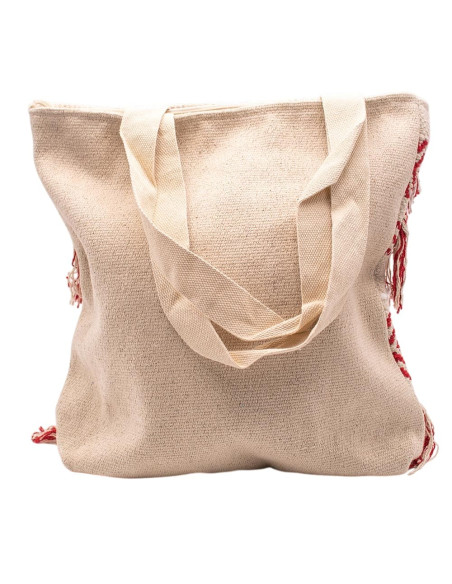 Handgefertigte Boho-Tasche mit Fransen und Bommeln – im ethnischen indischen Stil