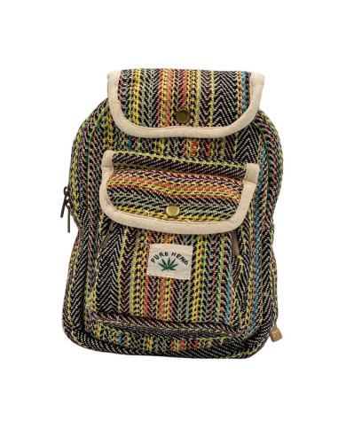 Bunter Hanf-Rucksack – Boho-Hippie-Rucksack im...