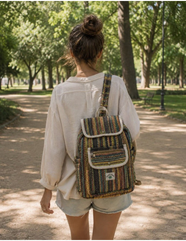 Grand sac à dos coloré en chanvre – Sac à dos...
