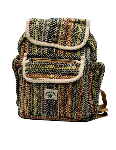 Large Colorful Hemp Backpack – Ethnic Boho...
