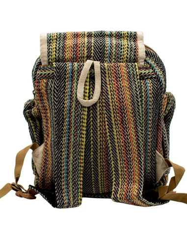 Large Colorful Hemp Backpack – Ethnic Boho...