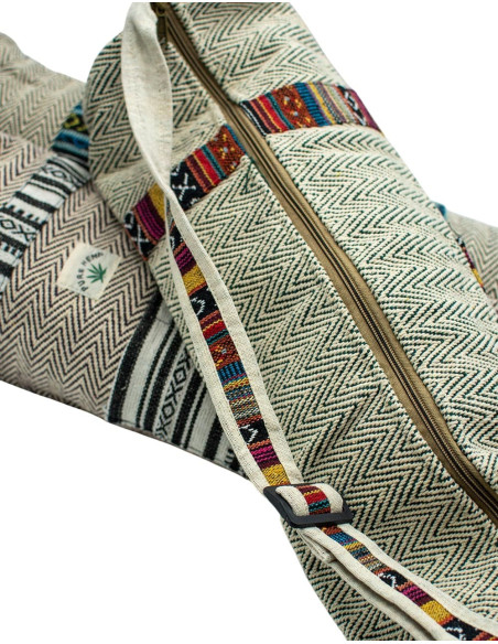 Borsa per tappetino yoga in canapa – Copertina Boho Kimago fatta a mano