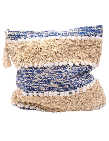 Borsa boho blu con pon-pon... 2