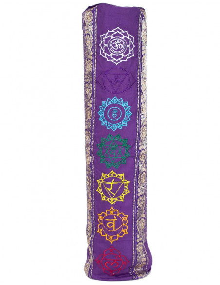 Borsa per tappetino yoga in cotone viola – Copertina Kimago