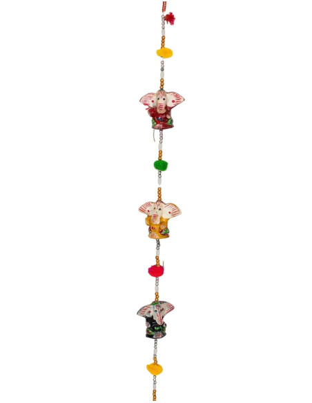 Pendentif décoratif représentant 5 Ganeshas – Artisanat indien pour la maison