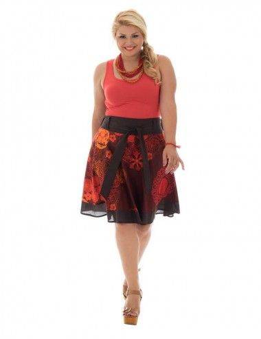 long_skirt_Orange_Bow_Close 2