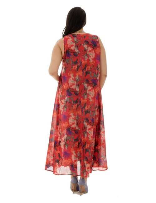 robe-longue-large-rouge-noeud dans le dos