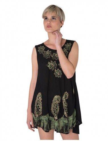 Schwarzes Ethno-Strand-besticktes Leben-T-Shirt 2