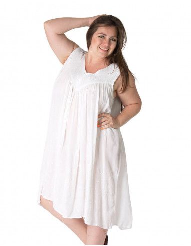Robe-midi-sans manches-grande-taille-violet-pas cher