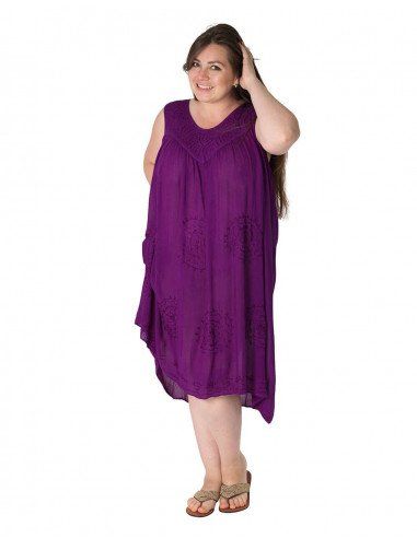 Kleid-Midi-ärmellos-plus-Größe-lila-billig