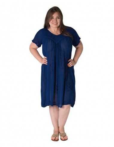 Noir-midi-pas cher-robes-avec-manches-grande-taille-ete