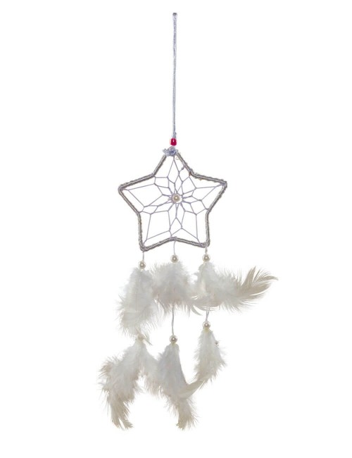 Dreamcatcher-penas-branca-estrela