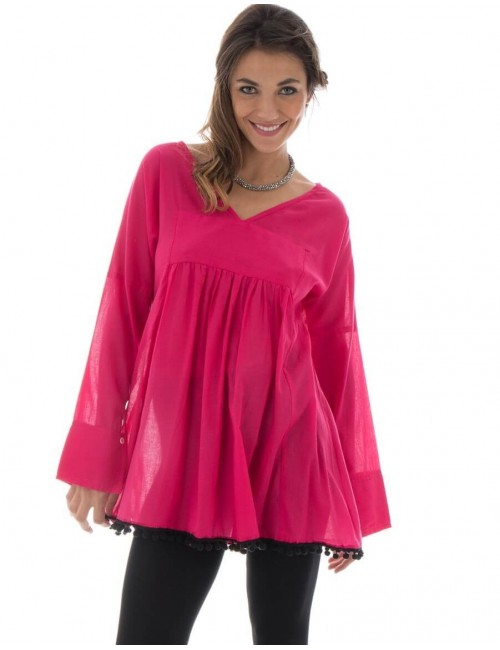 blouse-woman-with-ompons-wide-wide-blouse