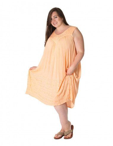 Robe-midi-sans manches-grande-taille-violet-pas cher