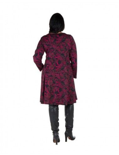 Vestido-talla-grande-Negro-Estampado-floral-Morado 2