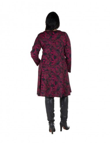Dress-size-large-Black-Stamped-Floral-Purple-back
