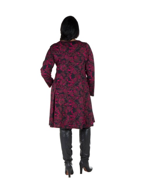 Dress-size-large-Black-Stamped-Floral-Purple-back