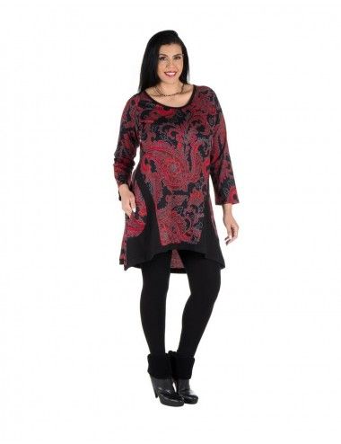Vestido-talla-grande-estampado-Paisley-desigual