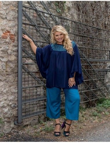 blusa-talla-grande-azul-bordada-boho-chic