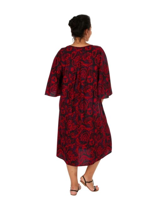 Abito-stampato-boho-taglie forti-midi