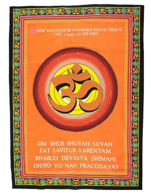 méditation-orange-tapisserie-om
