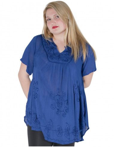 blouse-sleeves-short-cotton-plus-size-purple