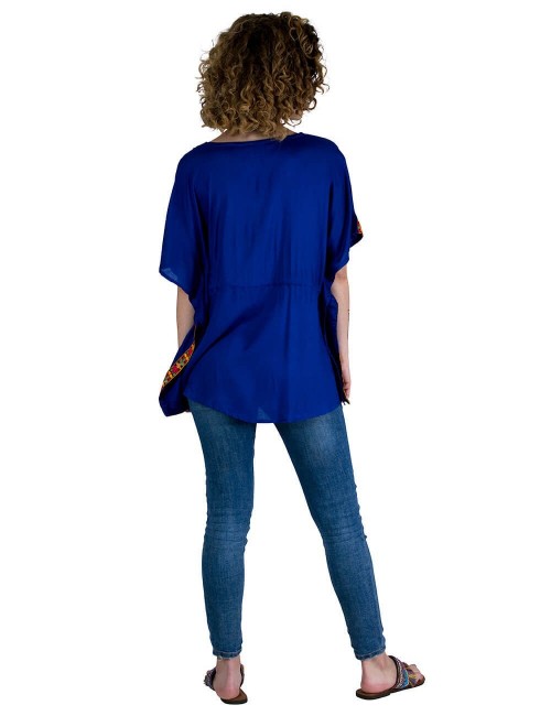 t-shirt-poncho-été-femme-hippie-dos bleu