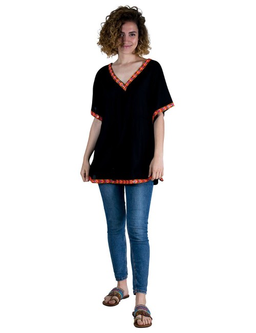 camiseta-poncho-verão-mulher-hippie-preta