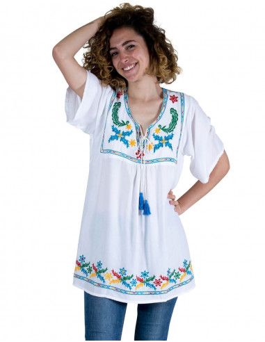 Camicetta-bianca-con-ricami-colori-tunisino-collo-Boho