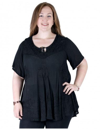 breite Bluse plus Übergröße rot