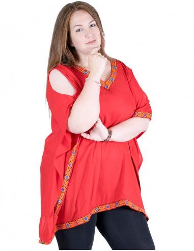 Poncho-Shirt-Sommer-Plus-Größe-Schwarz
